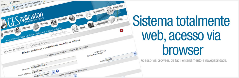 Sistemas web ERP Copes Soluções